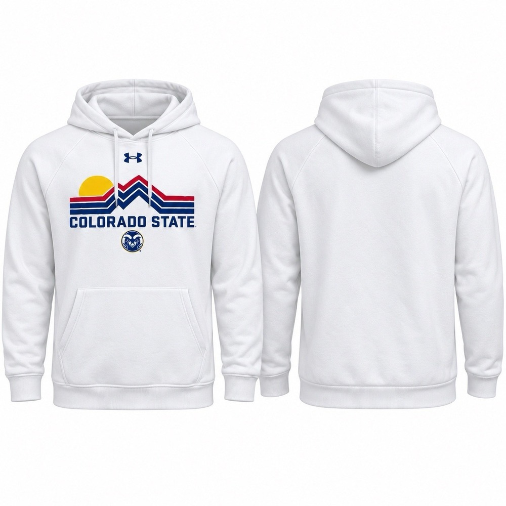 Under Armour Colorado State Rams White Pullover Hoodie Mens 2XL UM0709000 NWT
